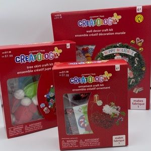 Creatology Christmas Craft Kits Set 3 Santa Wall Decor Ornament Tree Skirt Gifts